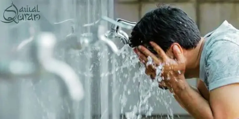 Man performing wudu