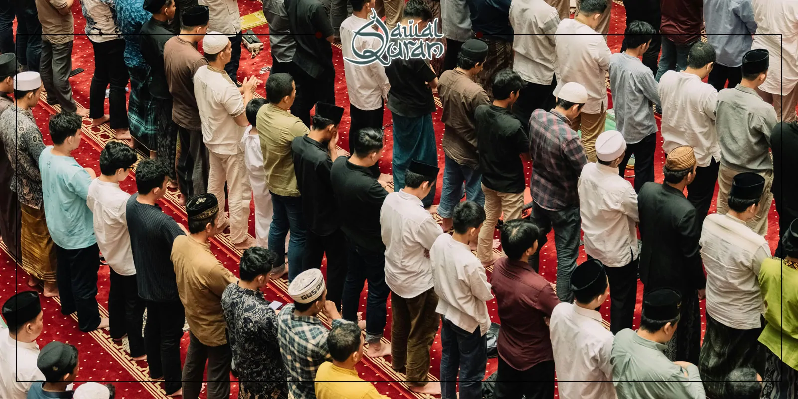 Many people assembled in a mosque, showcasing a moment of community and spiritual connection.