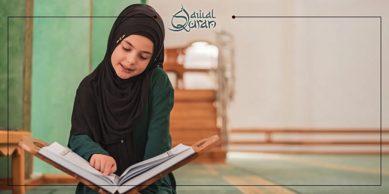 A young girl in a hijab is deeply engaged in reading a book, showcasing her love for literature and learning.